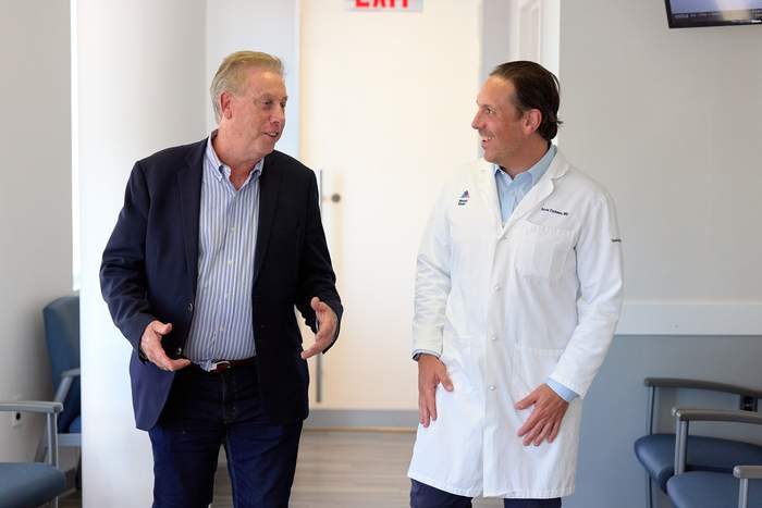 Dr. Fischman with a patient at Mount Sinai